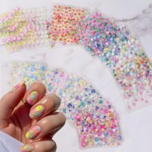 30 Sheets Flower Nail Art Stickers Decals Colorful Flower Nail Stickers