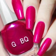 Hot Pink Gel Nail Polish for Women, Air Dry Rose Red Polish for Nails, Reflective Iridescent Neon Pink Nail Polish, Fuchsia Armor Nail Polish