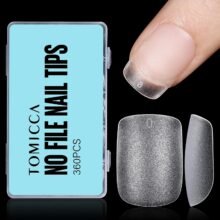 Short Square Nail Tips Soft Gel Matte No File Nails 360Pcs Acrylic Full Cover Press on Nails